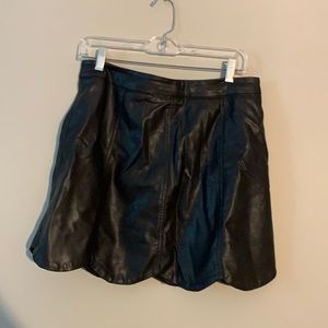 Black leather skirt